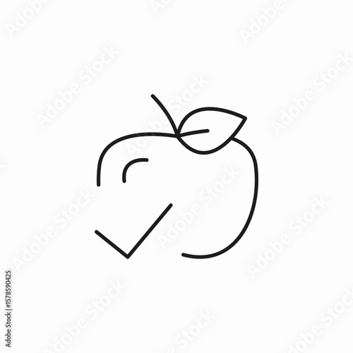 healthy apple check icon sign vector