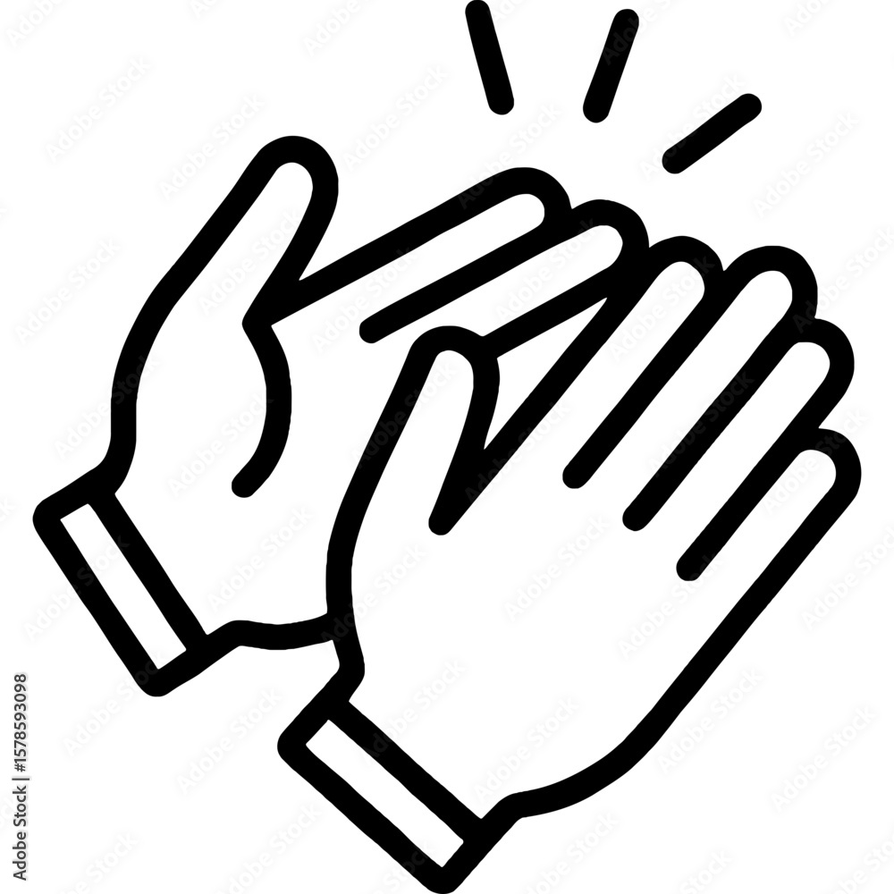 Obraz premium Clapping hands outline icon vector