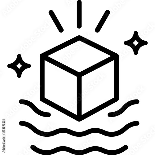 Emerging object outline icon vector