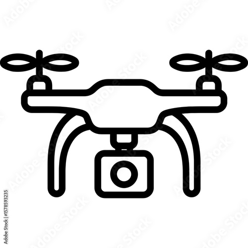 Drone quadcopter outline icon vector