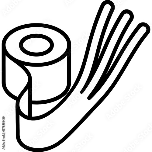 Kinesiology tape roll outline icon vector