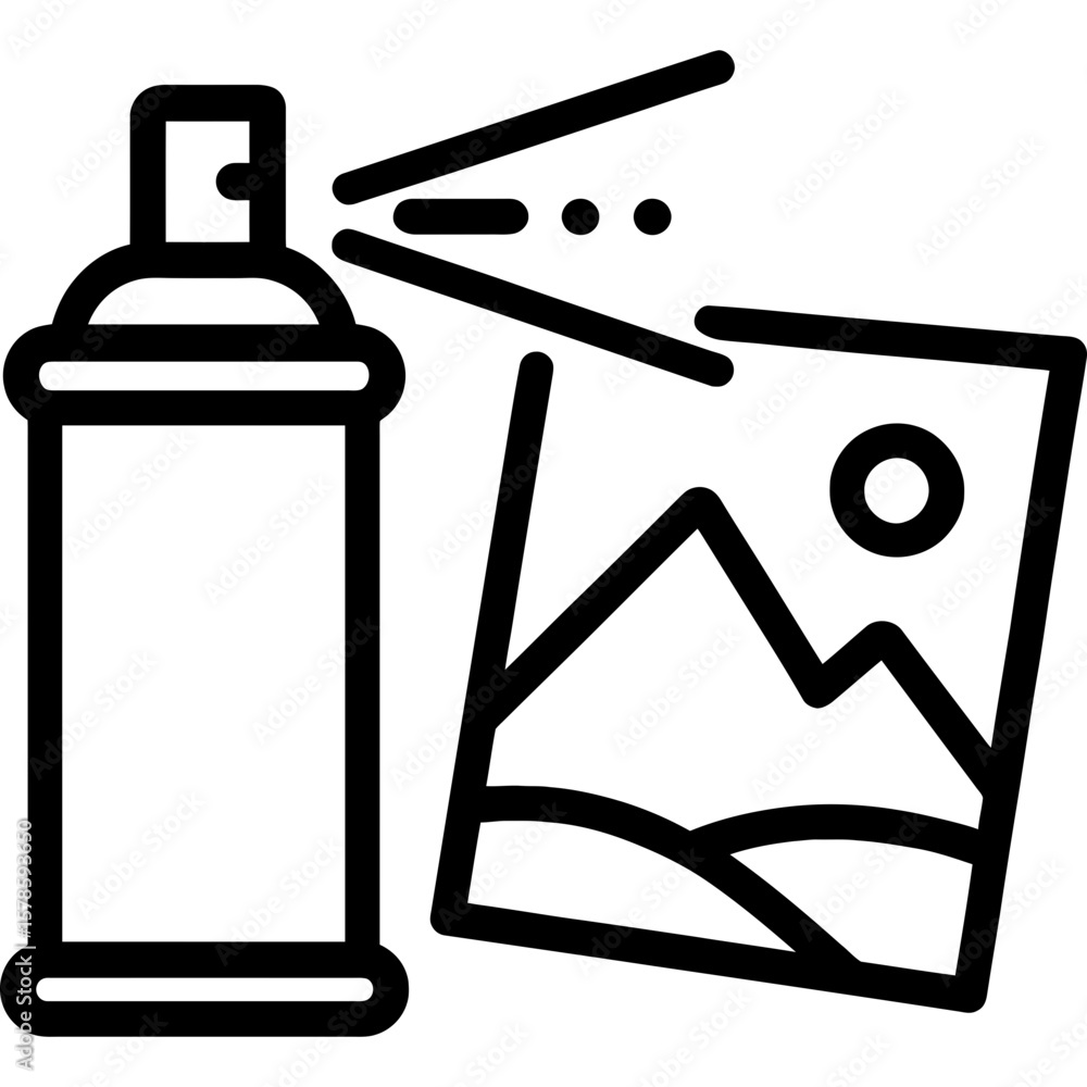 Fixative spray aerosol can outline icon vector Fixative spray aerosol can outline icon vector