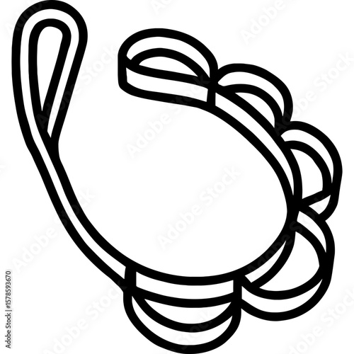 Stretching strap outline icon vector