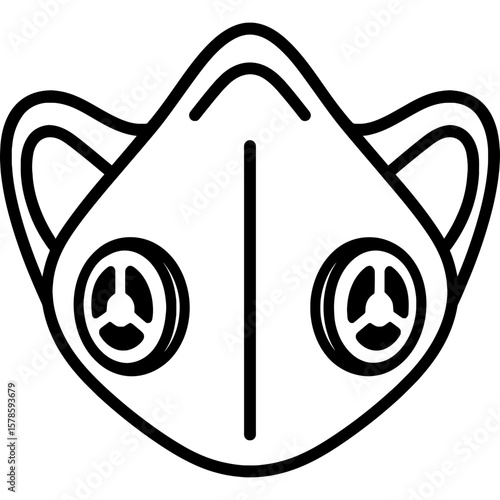 Altitude training mask outline icon vector