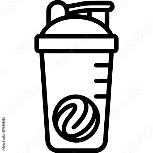 Recovery nutrition shaker outline icon vector