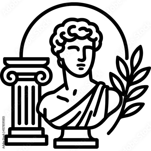 Renaissance period outline icon vector