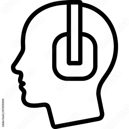 Ear protection outline icon vector