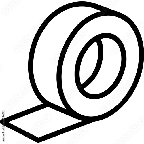 Roll of tape outline icon vector