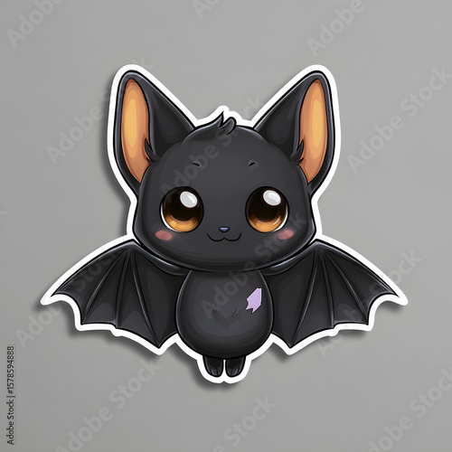 Cute black cat cartoon character illustration