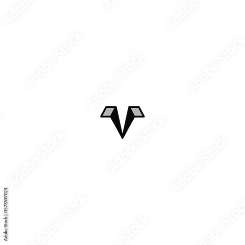Modern Letter A or V Winged Craft Logo with white background. 
