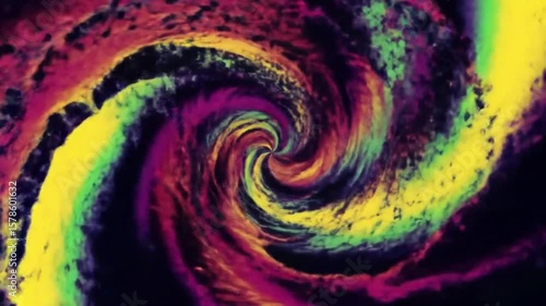 Abstract colorful spiral tunnel vortex animation with vibrant psychedelic colors and motion