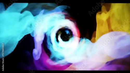 Abstract colorful swirling vortex tunnel animation with vibrant colors and motion