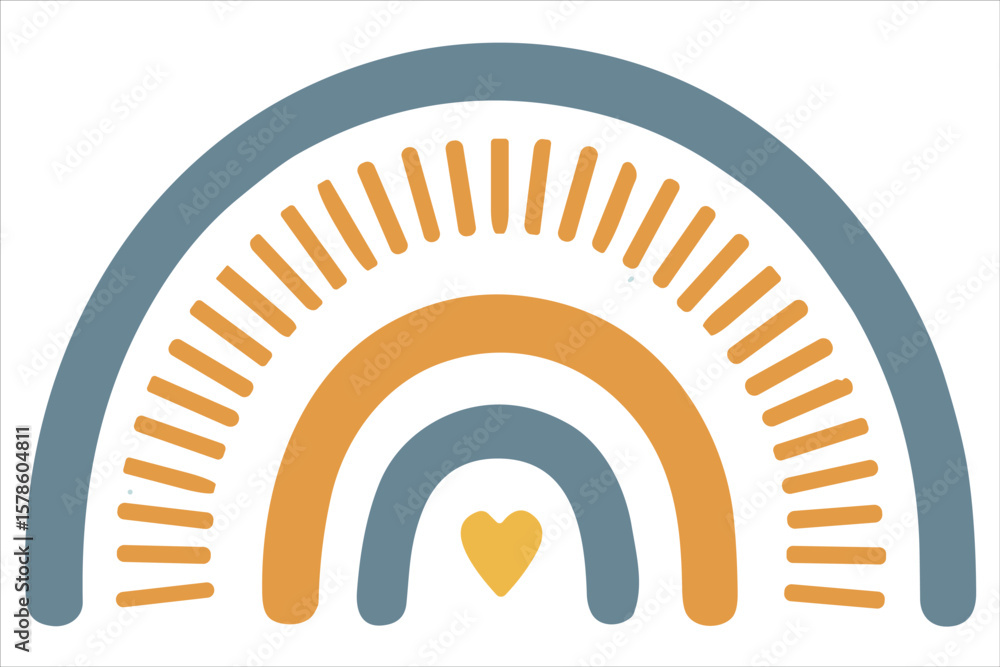 Obraz premium Boho Rainbow Clipart Bundle