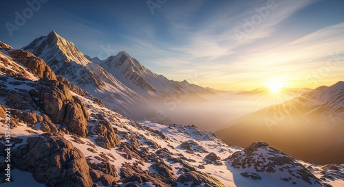 sunset in the mountains