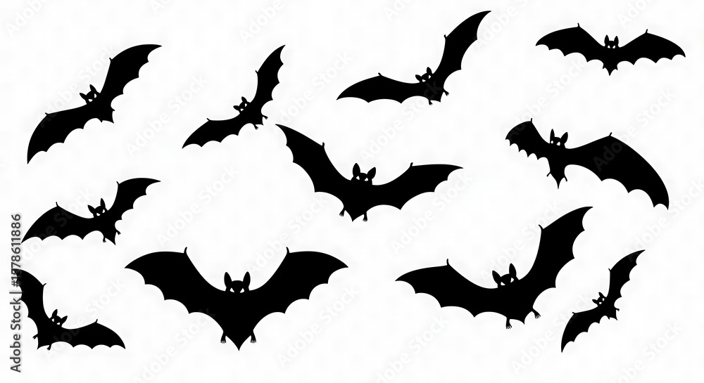 Fototapeta premium Night Flight: A Silhouette Swarm