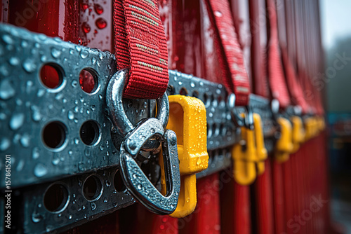 Heavy Duty Ratchet Strap Fastening Cargo On Truck