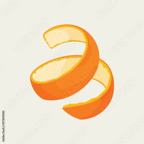 A bright orange citrus peel spiraling elegantly against a neutral background