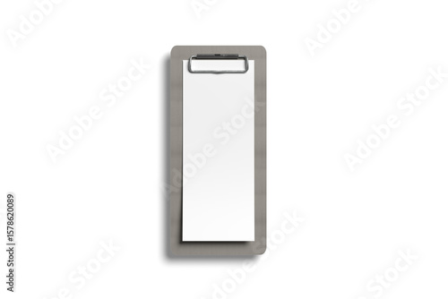 Clipboard receipt mockup with white background