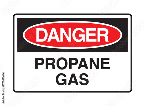 Danger - Propane Gas Warning Sign - Flammable Gas Safety Vector