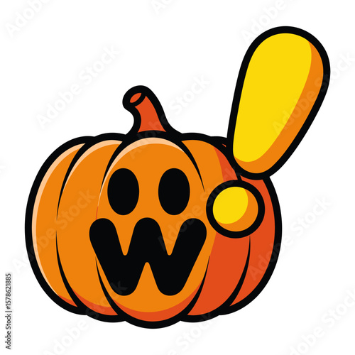 Cute cartoon pumpkin suitable for Halloween designs, greeting cards, social media posts, stickers, and childrens products exuding a fun vibe.