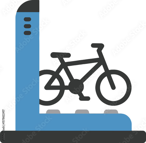 Bicycle parking station with automated bike storage.