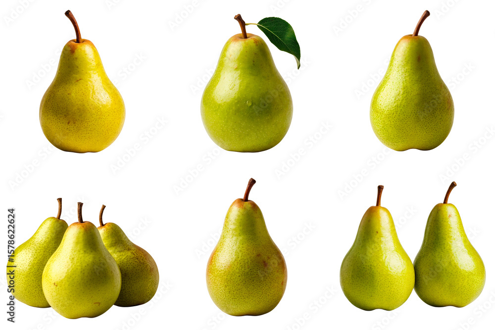 Set of pears, isolated, on a transparent background Set of pears, isolated, on a transparent background