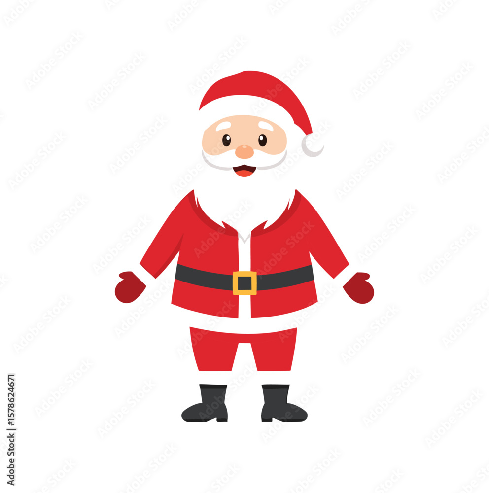 Cheerful Santa Claus in red suit with white beard and hat Christmas holiday Cheerful Santa Claus in red suit with white beard and hat Christmas holiday