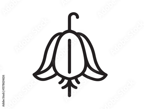 Bluebell Floral Line Illustration Icon Vector Art