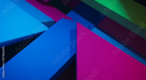 Wallpaper Mural Neon Geometry: A 3D Abstract Torontodigital.ca