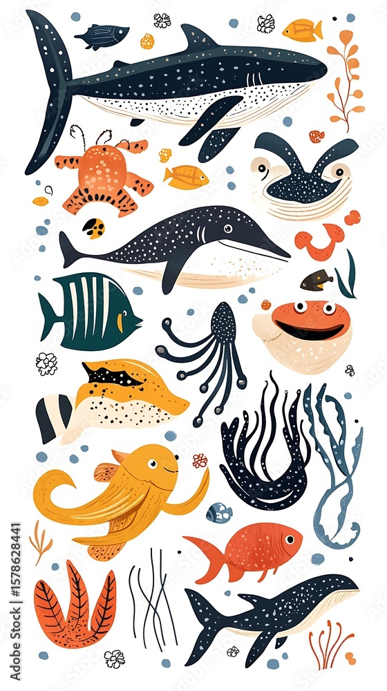 Obraz premium 海の楽園の色絵