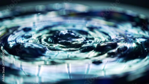 Abstract liquid rippling in slow motion with iridescent colors creating beautiful patterns