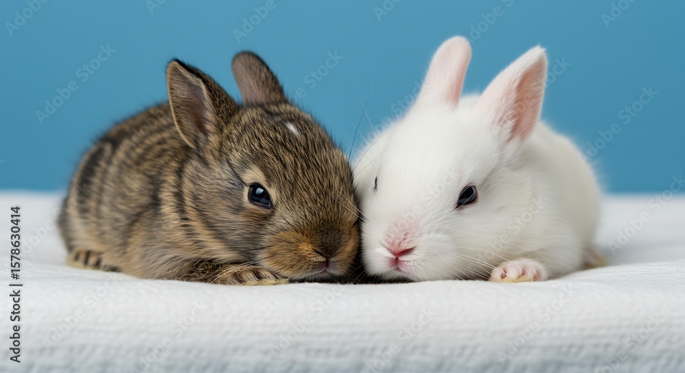 Fototapeta premium Bunny Buddies: A Gentle Portrait