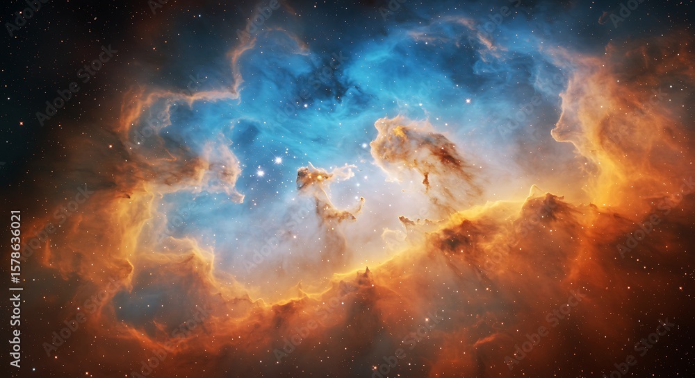 Fototapeta premium Cosmic Canvas: Nebula's Embrace