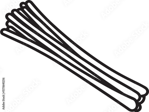 Elegant Drumstick Vegetable Icon in Clean Line Art