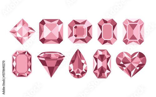 Collection of Pink Gemstone Shapes