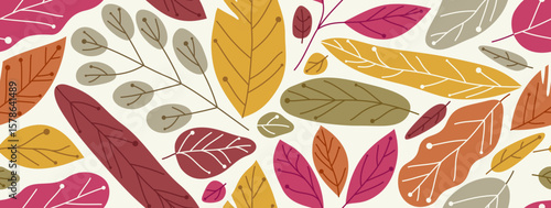 Autumn leaves seamless patt...
