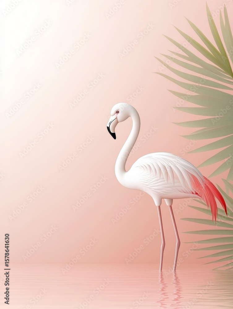 Fototapeta premium Red flamingo background