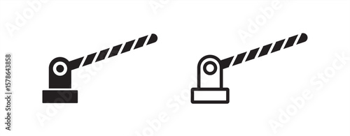 Barrier icon. Security gate vector illustration representing restricted access, parking control and checkpoint management. Safety symbol used for roadblocks. Barrier icon in thin outlined
