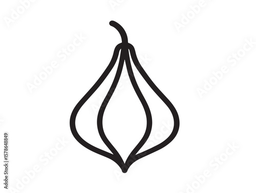 Healthy ivy gourd vegetable icon with minimal lines