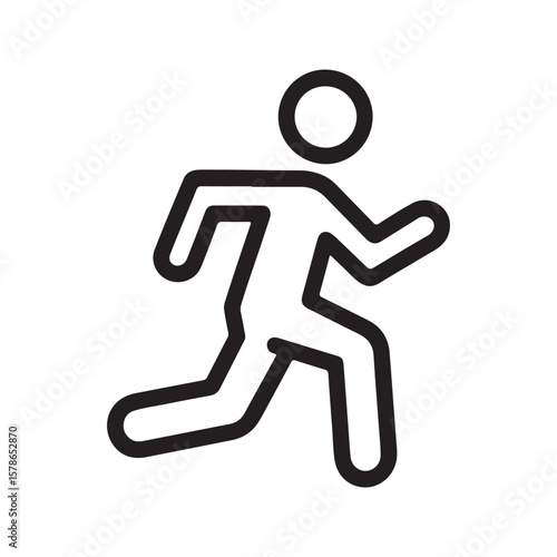 Stylized human figure running forward person motion