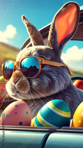 Easter rabbit in sunglasses