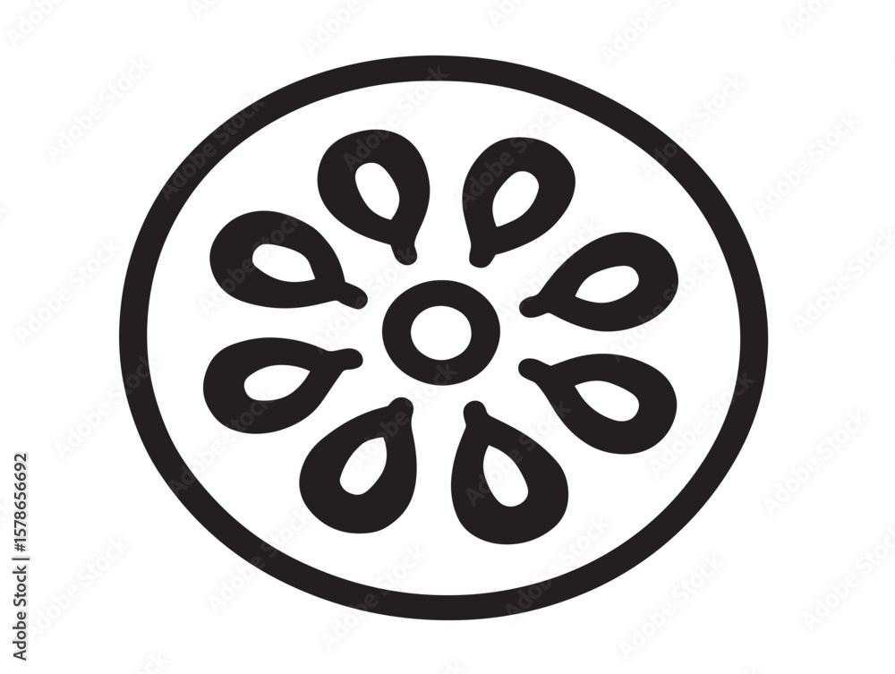 Naklejka premium Clean Minimalist Lotus Root Sliced Illustration