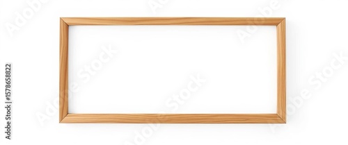 Blank square wooden frame isolated on white background, ready for customization,  blank frame,   natural