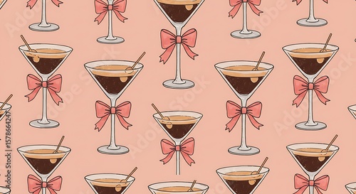 Espresso Martini Delight: A Hand-Drawn Pattern