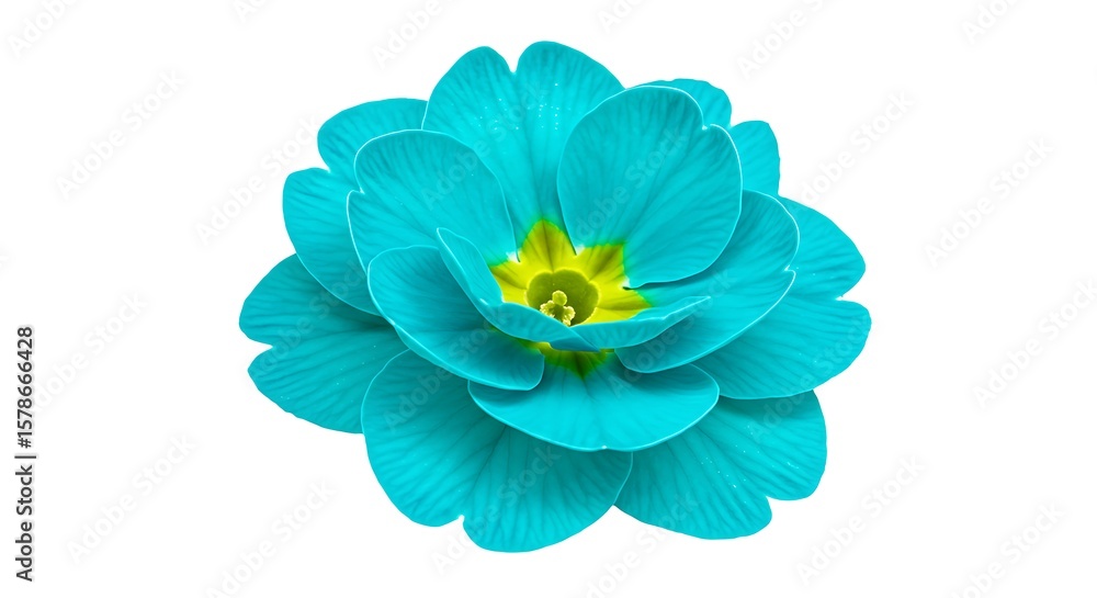 Fototapeta premium Aqua Bloom: Vibrant Digital Still Life
