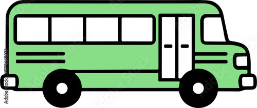 School bus icon in flat vector style