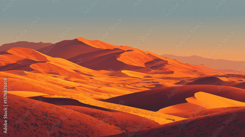 Naklejka premium sunset in the desert