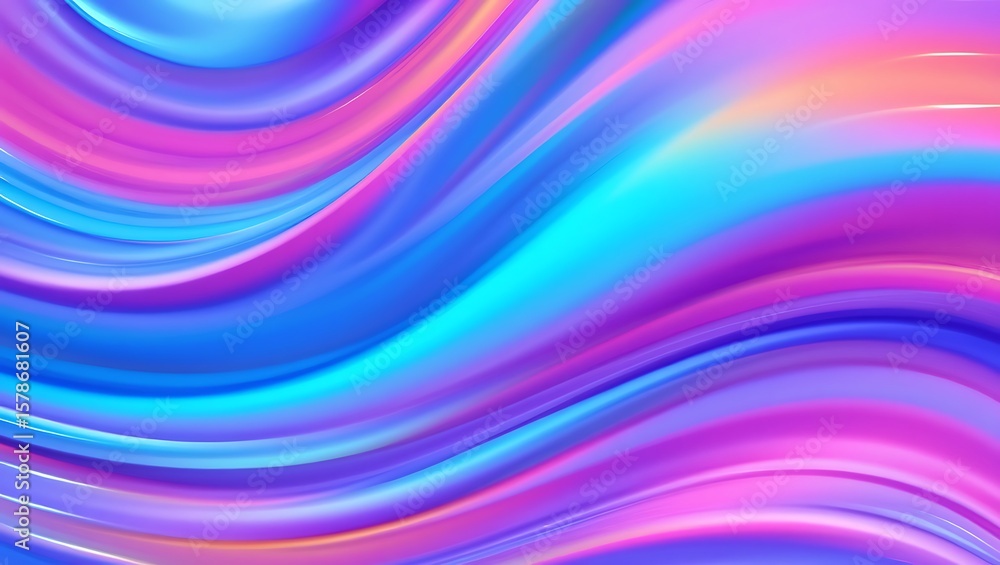 Obraz premium Abstract flowing waves of vibrant pink purple and blue colors