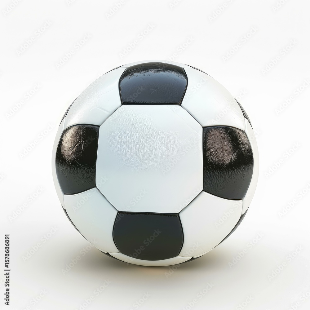 Fototapeta premium Soccer ball on plain white background, representing the popular sport of football