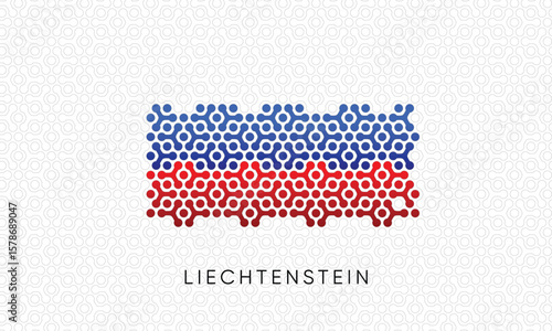 Creative vector Flag of Liechtenstein in geometric pattern